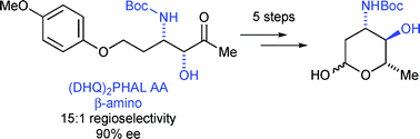 Graphical abstract: The Sharpless asymmetric aminohydroxylation reaction: optimising ligand/substrate control of regioselectivity for the synthesis of 3- and 4-aminosugars