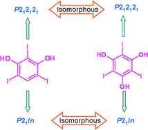 Graphical abstract: Isostructural polymorphs of triiodophloroglucinol and triiodoresorcinol