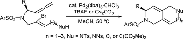 Graphical abstract: Palladium-catalysed biscyclisation of allenic bromoalkenes through a zipper-mode cascade