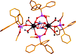 Graphical abstract: First example of a molecular Ce(iii) phosphonate: synthesis, structural characterization and catalytic activity of [Ce2{Ph3CPO2(OEt)}4(NO3)2(H2O)4], structural diversity of Ph3CPO3H2
