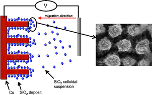 Graphical abstract: Electrophoretic silica-coating process on a nano-structured copper electrode