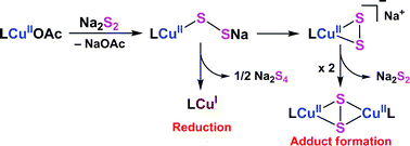 Graphical abstract: Reaction of β-diketiminate copper(ii) complexes and Na2S2