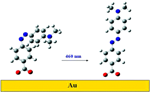 Graphical abstract: Cis-to-trans photoconversion of azobenzene self-assembled monolayers on gold nanoparticle surfaces investigated by Raman spectroscopy