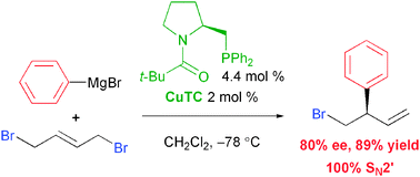 Graphical abstract: Copper-catalyzed asymmetric allylic substitution with aryl and ethylGrignard reagents
