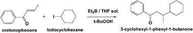 Graphical abstract: Microwave-enhanced radical reactions at ambient temperature Part 3: Highly selective radical synthesis of 3-cyclohexyl-1-phenyl-1-butanone in a microwave double cylindrical cooled reactor