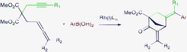 Graphical abstract: Rhodium-catalysed cyclisation reaction of allenynes with arylboronic acids