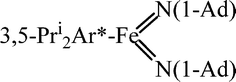 Graphical abstract: Reaction of a sterically encumbered iron(i) aryl/arene with organoazides: formation of an iron(v) bis(imide)