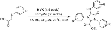 Graphical abstract: Phosphine-catalyzed annulation of ethyl (arylimino)acetates: synthesis of highly functionalized oxoimidazolidines