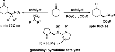 Graphical abstract: Synthesis and evaluation of guanidinyl pyrrolidines as bifunctional catalysts for enantioselective conjugate additions to cyclic enones