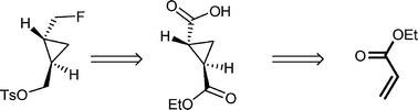 Graphical abstract: A convenient chemo-enzymatic synthesis and 18F-labelling of both enantiomers of trans-1-toluenesulfonyloxymethyl-2-fluoromethyl-cyclopropane
