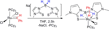 Graphical abstract: A ‘sting’ on Grubbs’ catalyst: an insight into hydride migration between boron and a transition metal