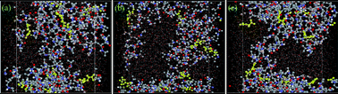 Graphical abstract: Molecular modeling of thermo-responsive hydrogels: observation of lower critical solution temperature