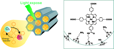 Graphical abstract: Mesoporous silica nanoparticles functionalized with an oxygen-sensing probe for cell photodynamic therapy: potential cancer theranostics