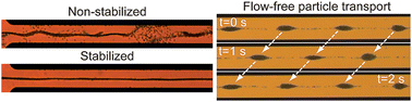 Graphical abstract: Flow-free transport of cells in microchannels by frequency-modulated ultrasound