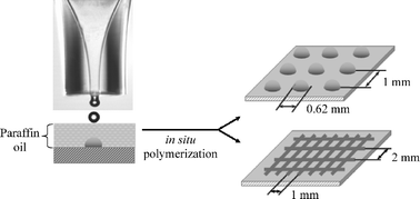 Graphical abstract: Inkjet fabrication of polymer microarrays and grids—solving the evaporation problem