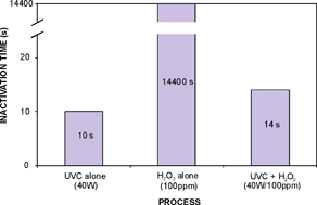 Graphical abstract: Water disinfection with UVC radiation and H2O2. A comparative study