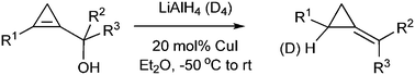 Graphical abstract: Copper-catalyzed hydride transfer from LiAlH4 for the formation of alkylidenecyclopropane derivatives