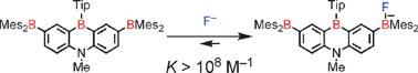 Graphical abstract: Synthesis and reactivity of a bis(dimesitylboryl)azaborine and its fluoride sensing ability