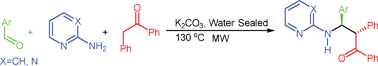 Graphical abstract: A new mild base-catalyzed Mannich reaction of hetero-arylamines in water: highly efficient stereoselective synthesis of β-aminoketones under microwave heating