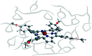 Graphical abstract: Spectroscopic investigation of the encapsulation and the reactivity towards NO of a Co(ii)-porphyrin inside a cross-linked polymeric matrix