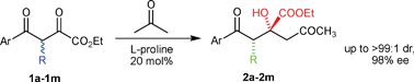 Graphical abstract: Highly diastereo- and enantioselective organocatalytic addition of acetone to β-substituted α-ketoesters via dynamic kinetic resolution