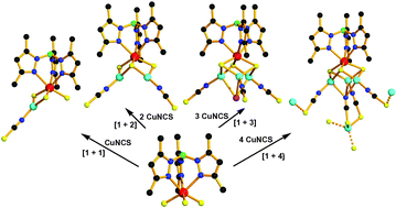 Graphical abstract: Stepwise addition of CuNCS onto [Et4N][Tp*WS3]: Design, syntheses, structures and third-order nonlinear optical properties