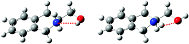 Graphical abstract: Chirality-dependent hydrogen bond direction in jet-cooled (S)-1,2,3,4-tetrahydro-3-isoquinoline methanol (THIQM): IR-ion dip vibrational spectroscopy of the neutral and the ion