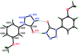 Graphical abstract: Intermolecular interactions in the crystal structures of substituted tetrazolones