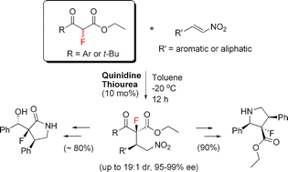 Graphical abstract: Asymmetric generation of fluorine-containing quaternary carbons adjacent to tertiary stereocenters: uses of fluorinated methines as nucleophiles