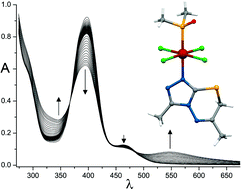 Graphical abstract: Synthesis, structural characterisation and solution chemistry of ruthenium(III) triazole-thiadiazine complexes