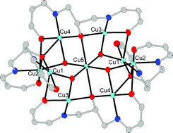 Graphical abstract: A nonanuclear copper(II) cluster incorporating endogenous alkoxo- and exogenous hydroxo bridges containing [Cu3(μ3-OH)] cores