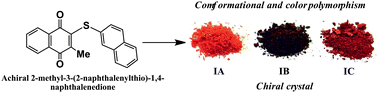 Graphical abstract: Conformational and color polymorphism of achiral 2-methyl-3-(2-naphthalenylthio)-1,4-naphthalenedione
