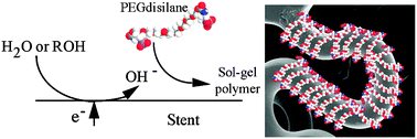 Graphical abstract: Electrochemically deposited poly(ethylene glycol)-based sol–gel thin films on stainless steel stents