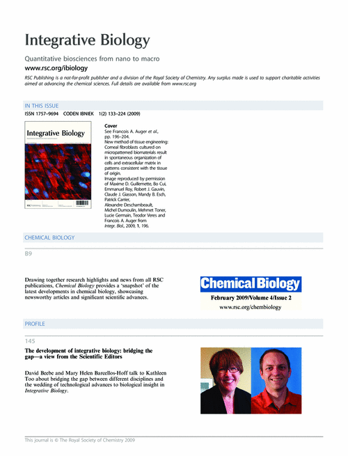 Integrative Biology issue 2 contents pages