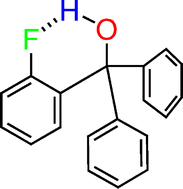 Graphical abstract: The intramolecular C–F⋯HO hydrogen bond of 2-fluorophenyldiphenylmethanol