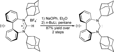 Graphical abstract: Synthesis and isolation of a stable, axially-chiral seven-membered N-heterocyclic carbene