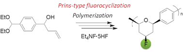 Graphical abstract: Prins-type polymerization using ionic liquid hydrogen fluoride salts