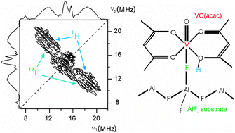 Graphical abstract: Structure and bonding of [VIVO(acac)2] on the surface of AlF3 as studied by pulsed electron nuclear double resonance and hyperfine sublevel correlation spectroscopy