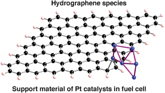 Graphical abstract: The use of nanometer-sized hydrographene species for support material for fuel cell electrode catalysts: a theoretical proposal