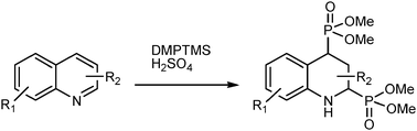 Graphical abstract: One-pot tandem 1,4–1,2-addition of phosphites to quinolines