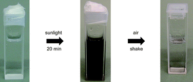 Graphical abstract: Reversible photochromic effect and electrochemical voltage driven by light-induced Bi0-formation