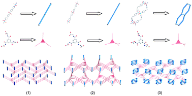 Graphical abstract: Topology diversity and reversible crystal-to-amorphous transformation properties of 3D cobalt coordination polymers from a series of 1D rodlike dipyridyl-containing building blocks and a flexible tripodal acid with additional amide groups