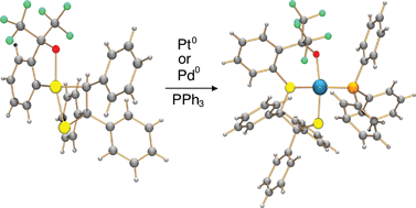 Graphical abstract: Insertion of platinum and palladium into a sulfur(IV)–sulfur(II) bond of a sulfur-substituted sulfurane