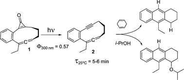 Graphical abstract: Dual reactivity of a photochemically-generated cyclic enyne–allene