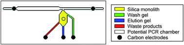 Graphical abstract: Simple practical approach for sample loading prior to DNA extraction using a silica monolith in a microfluidic device