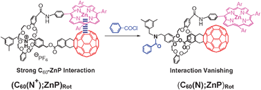 Graphical abstract: Axle charge effects on photoinduced electron transfer processes in rotaxanes containing porphyrin and [60]fullerene