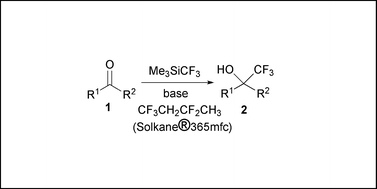 Graphical abstract: Solkane® 365mfc is an environmentally benign alternative solvent for trifluoromethylation reactions