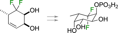 Graphical abstract: Syntheses of difluorinated carbasugar phosphates from trifluoroethanol