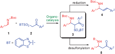 Graphical abstract: An asymmetric organocatalytic approach towards allylic amines and β-keto amino compounds