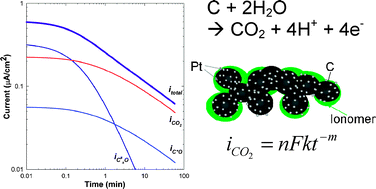 Graphical abstract: Kinetic model of the electrochemical oxidation of graphitic carbon in acidic environments